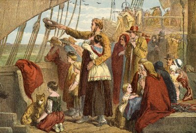 Sista synen av Old England (färgad gravyr) av John (after) Gilbert
