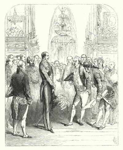 Prins Albert och de kungliga kommissionärerna vid den stora utställningen 1851, Crystal Palace, Hyde Park, London (gravyr) av John (after) Gilbert