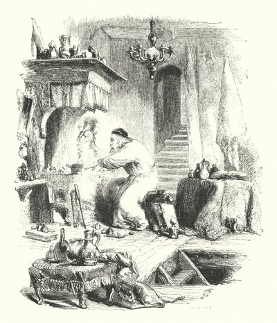 Alkemisten (gravyr) av John (after) Gilbert
