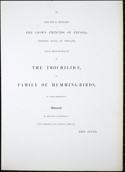 Frontispice (handfärgad litho) av John (after) Gould