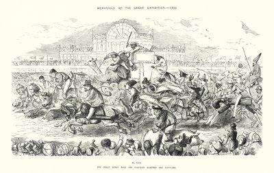 Minnesmärken från den stora utställningen 1851, Det stora derbyloppet för artonhundra och femtioett (gravyr) av John (after) Leech