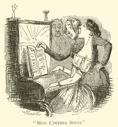 Miss Cinthia Sings (gravyr) av John (after) Leech