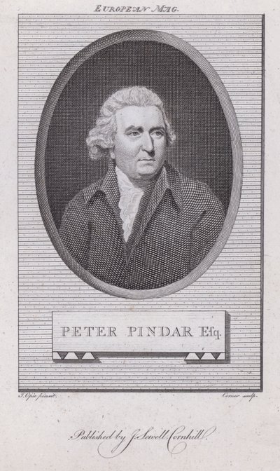 John Wolcot, engelsk läkare och satiriker som skrev under pennnamnet Peter Pindar (gravyr) av John (after) Opie
