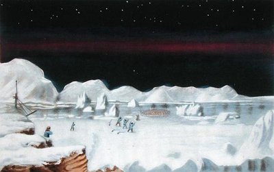 Första kontakten med infödingarna i Boothia Felix, ur "Narrative of a Second Voyage in Search of a North-West Passage (1829-33)", av Sir John Ross (1777-1856), graverad av William Say (1768-1834) (litografi). av John (after) Ross