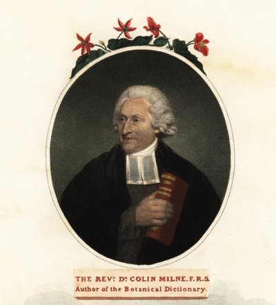 Porträtt av Colin Milne, botaniker.1806 (gravyr) av John (after) Russell