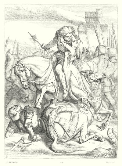 Lord Byrons barn Harold, Canto III, Strof 49 (gravyr) av John (after) Tenniel