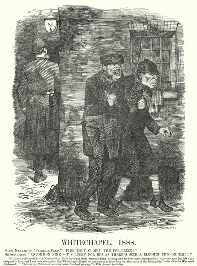 Punch tecknad: Whitechapel av John (after) Tenniel