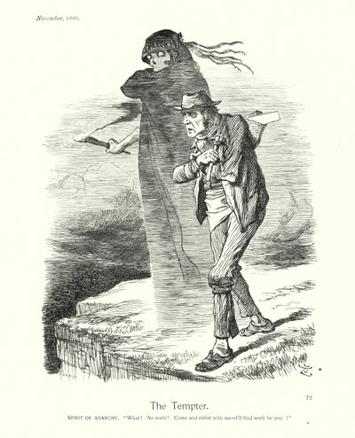 Sir John Tenniel tecknad serie: Frestaren (gravyr) av John (after) Tenniel