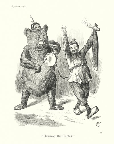 Sir John Tenniel tecknad serie: "Turning the Tables" (gravyr) av John (after) Tenniel