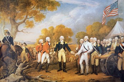 General Burgoynes kapitulation i Saratoga, New York av John (after) Trumbull