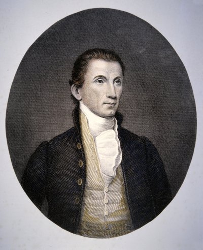 James Monroe (1758-1831) graverad av Asher Brown Durand (1796-1886) (färgad gravyr) av John (after) Vanderlyn