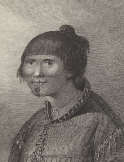 En kvinna från Oonalashka, slutet av 1700-talet (gravyr) av John (after) Webber