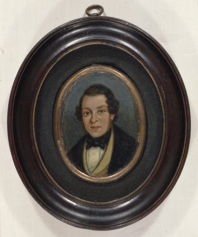 Miniatyr: Porträtt av Abram Constable (1783-1862), konstnärens bror (olja på bräda) av John (attr. to) Constable