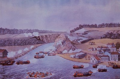 Slaget vid Queenston Heights (färg litho) av Walter Charles Mills