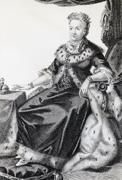 Katarina II, född Sophie Friederike Auguste (1729-1796), kejsarinna av Ryssland, gravyr av Walter Charles Mills