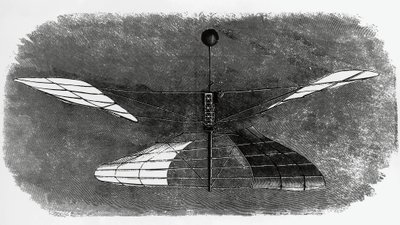 Enrico Forlanini helikopter (1848-1930), bläckritning, Italien av Walter Charles Mills