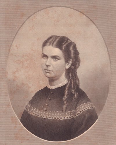 Porträtt av Ada Kinsman (1845-1871), hustru till pastor Edward Archibald Wanless, gravyr av FE Jones, cirka 1870 av Walter Charles Mills