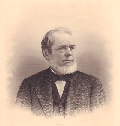 Porträtt av den amerikanske gravören Andrew Varick Stout (1835-1906), gravyr av FE Jones från ladies