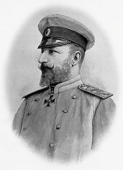 Porträtt av Ferdinand I (1861-1948), tsar av Bulgarien, gravyr av Walter Charles Mills