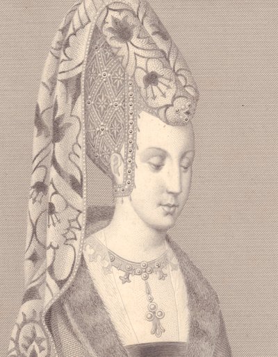 Porträtt av Isabelle eller Isabeau av Bayern-Ingolstadt, Frankrikes drottning av Walter Charles Mills