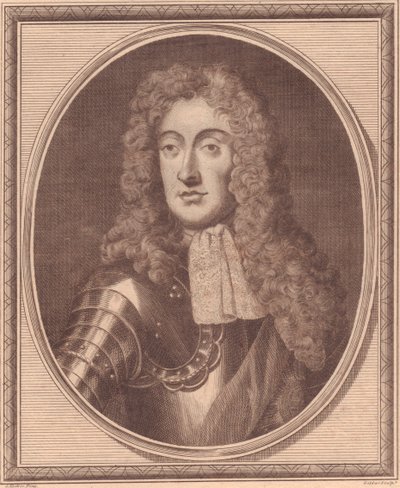 Porträtt av James II av England (1633-1701), kopparstick av John Goldar (1729-1795) från målning av G Kneller av Walter Charles Mills