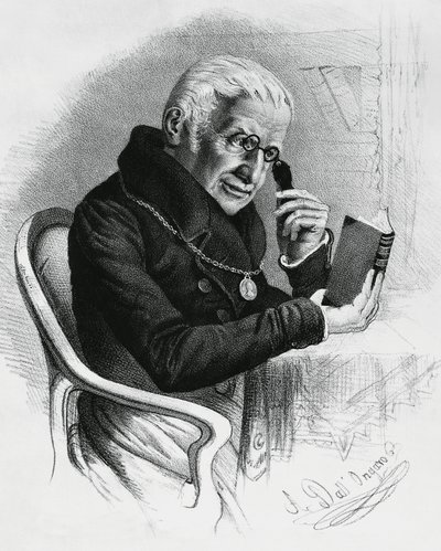 Porträtt av Lorenzo Rondolini (1752-1844), italiensk läkare och författare, teckning av Antonio Dall