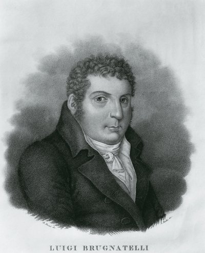 Porträtt av Luigi Valentino Brugnatelli (1761-1818), italiensk kemist och uppfinnare av galvanisering, etsning av Luigi Rados (1773-1840) efter teckning av Roberto Focosi (1806-1862) av Walter Charles Mills