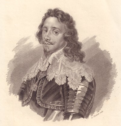 Porträtt av Thomas Franciskus av Savojen, prins av Carignano (1596-1656), kopparstick av G Fusinati från målning av Van Dick av Walter Charles Mills