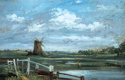 Nära Haddon, Derbyshire (olja på duk) av John (manner of) Constable