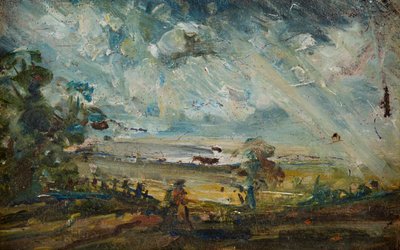 Plein Air Sketch of a Bay (olja på duk) av John (manner of) Constable