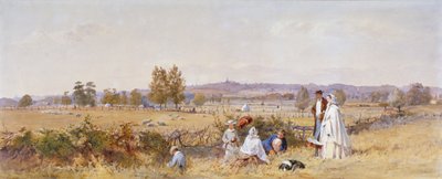 Fält på baksidan av Holloway Prison, Islington, London, 1859 av John Absolon