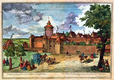 Hospitalsporten, Nürnberg, Tyskland, 1600- eller 1700-talet. av John Adam