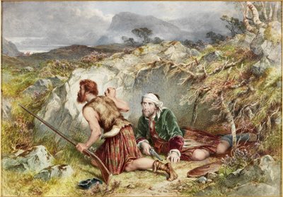 Fugitives from Culloden (akvarell och kroppsfärg ombord) av John Adam P. Houston