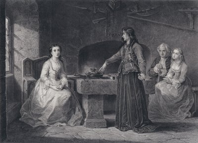 Illustration för The Pirate av Sir Walter Scott (gravyr) av John Adam P. Houston