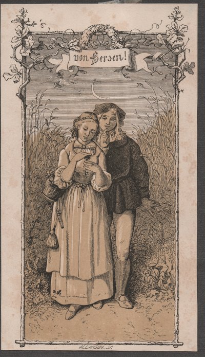Från hjärtat, ca 1850 (kolorerat träsnitt) av John Allanson