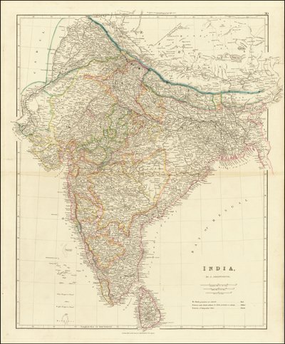 1832 års karta över Indien av John Arrowsmith av John Arrowsmith