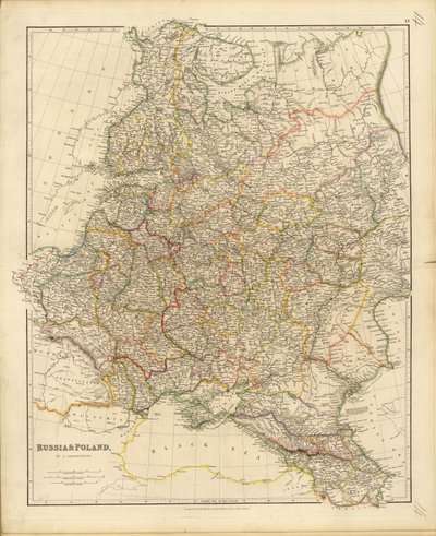 Karta över Ryssland och Polen, 1832. av John Arrowsmith