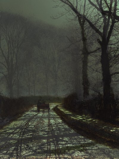 Lane Scene på natten av John Atkinson Grimshaw