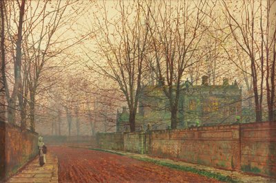 Novembermorgon, Knostrop Hall, Leeds av John Atkinson Grimshaw