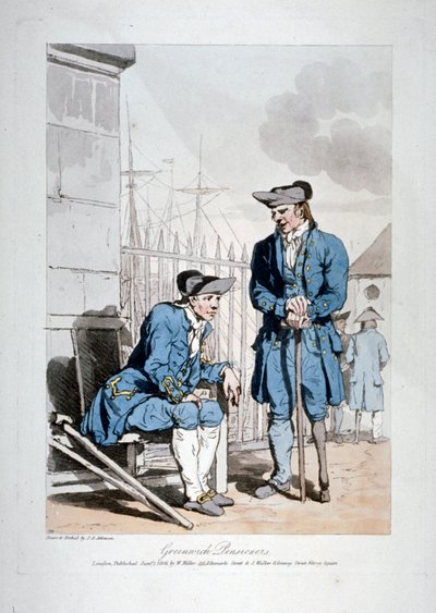 "Greenwich Pensionärer", 1808 av John Augustus Atkinson