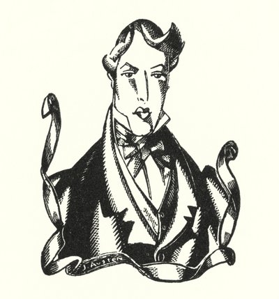 Finis-illustration för Don Juan av Lord Byron (litho) av John Austen