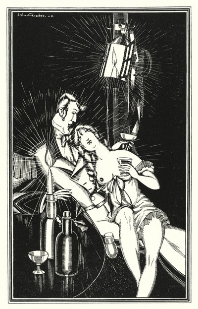 Illustration för Don Juan av Lord Byron: Men Juan var ganska "A Broth of a Boy" (litho) av John Austen