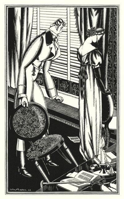 Illustration för Don Juan av Lord Byron: Don Jose och hans dam bråkade, varför? (litho) av John Austen