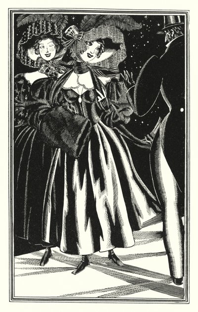 Illustration för Don Juan av Lord Byron: Pedestrian Paphians, commodious but omoralisk (litho) av John Austen