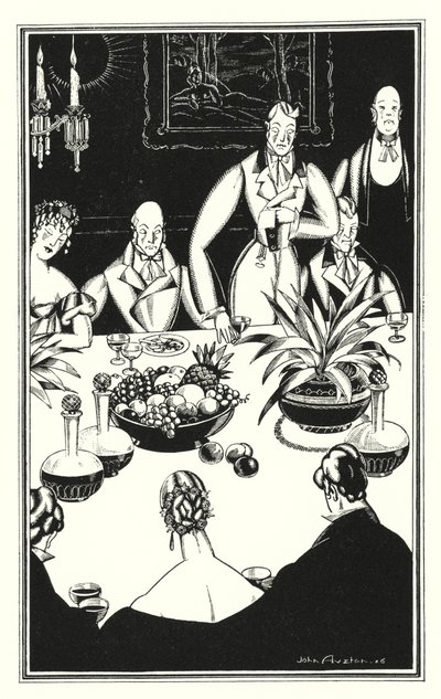Illustration för Don Juan av Lord Byron: Den dystraste timmen, som dyker upp ur de sorgliga tjugofyra (litho) av John Austen