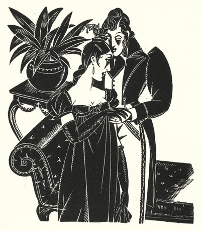 Illustration för Madame Bovary av Gustave Flaubert (litho) av John Austen