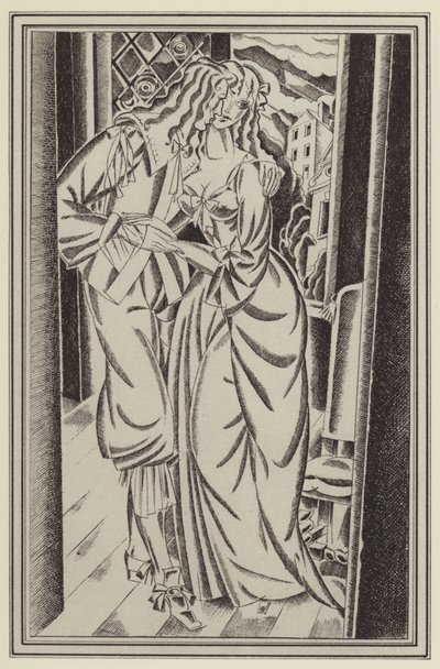 Illustration för Moll Flanders av Daniel Defoe (litho) av John Austen