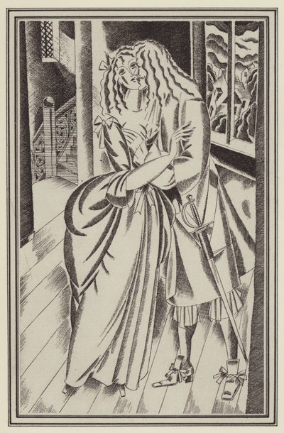 Illustration för Moll Flanders av Daniel Defoe (litho) av John Austen