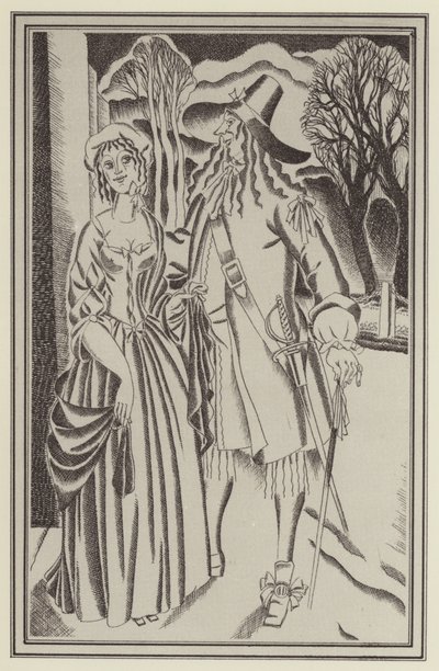 Illustration för Moll Flanders av Daniel Defoe (litho) av John Austen