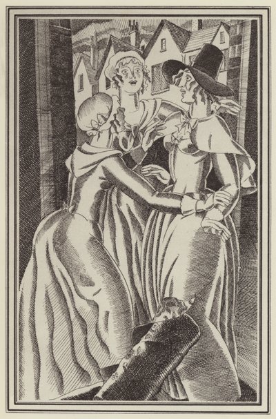 Illustration för Moll Flanders av Daniel Defoe (litho) av John Austen